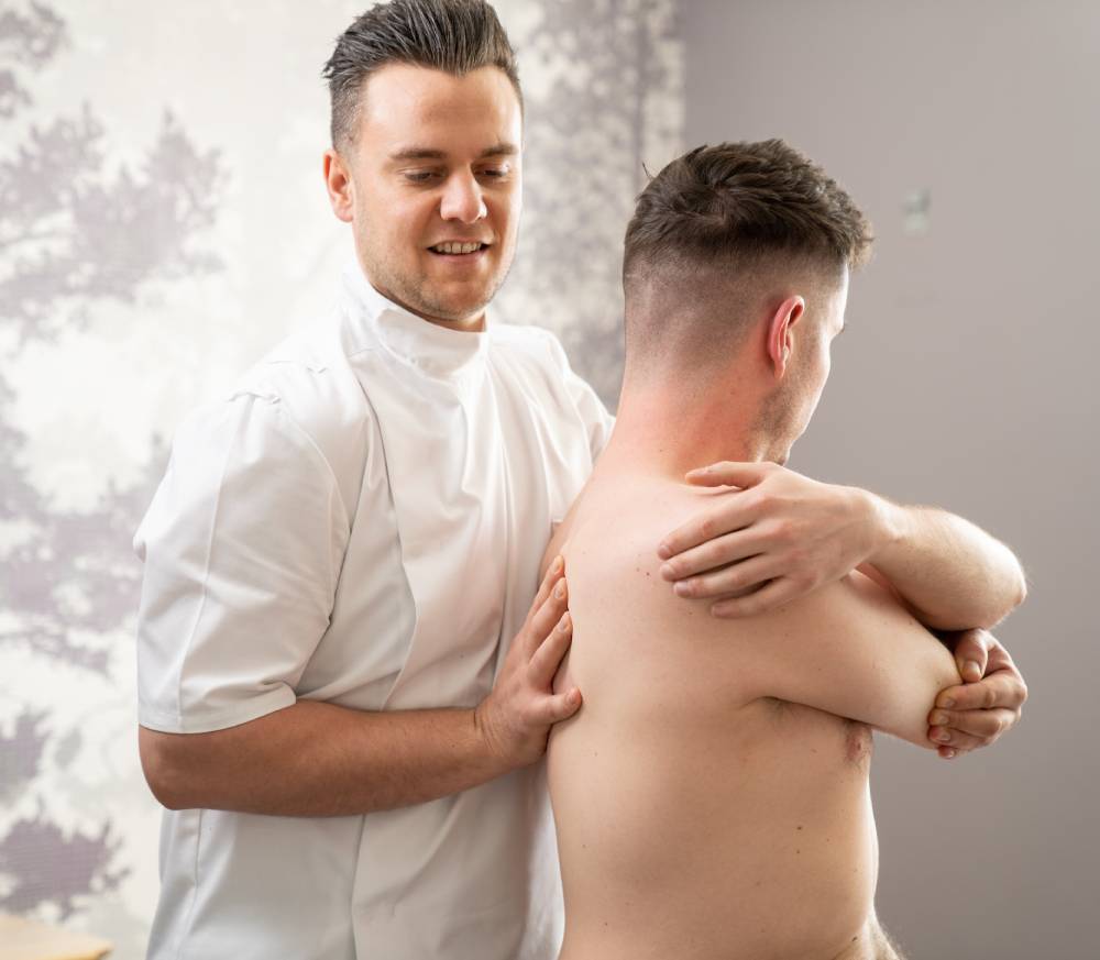 osteopath and patient